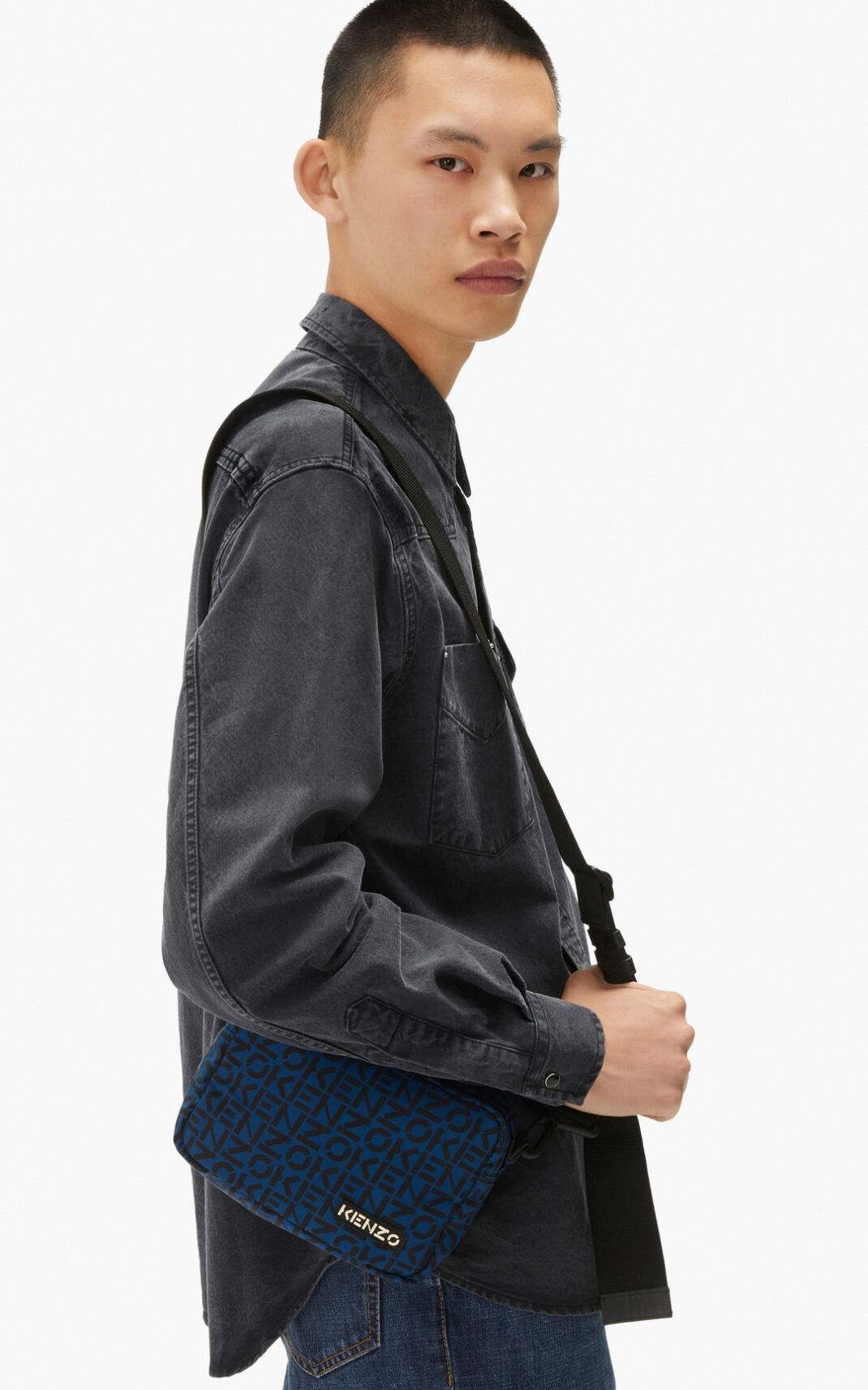 Sac Bandoulière Kenzo Repeat Femme Bleu Foncé | UKYP-42587